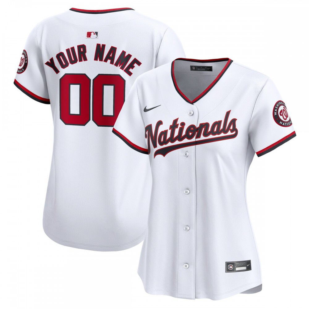 Washington Nationals Women's Home Limited Custom Jersey - White-Pro Kit Vault | Brand New 26/27 Sports Jerseys